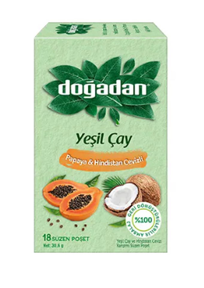 DOĞADAN YEŞİL ÇAY 18 Lİ- PAPAYA H.CEVİZ